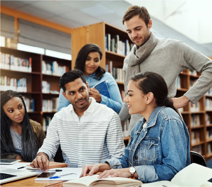 Students discussing together